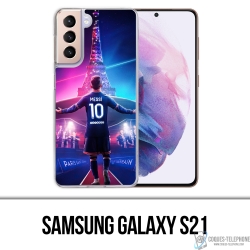 Cover Samsung Galaxy S21 - Messi PSG Parigi Torre Eiffel