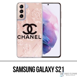Samsung Galaxy S21 Case - Chanel Pink Background
