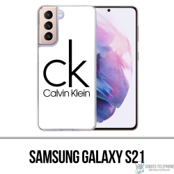 Custodia Samsung Galaxy S21 - Logo Calvin Klein Bianco