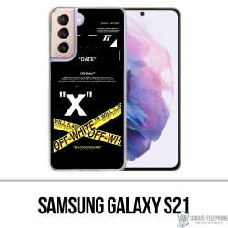 Custodia per Samsung Galaxy S21 - Righe incrociate bianco sporco