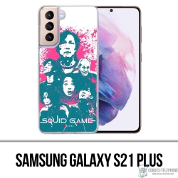 Funda Samsung Galaxy S21 Plus - Splash de personajes del juego Squid