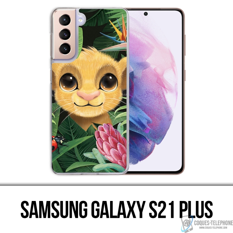 Coque Samsung Galaxy S21 Plus - Disney Simba Bebe Feuilles