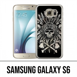 Samsung Galaxy S6 Case - Skull Head Feathers