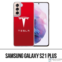 Coque Samsung Galaxy S21 Plus - Tesla Logo Rouge