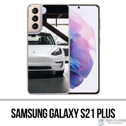 Samsung Galaxy S21 Plus Case - Tesla Model 3 Weiß