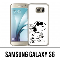 Funda Samsung Galaxy S6 - Snoopy Negro Blanco
