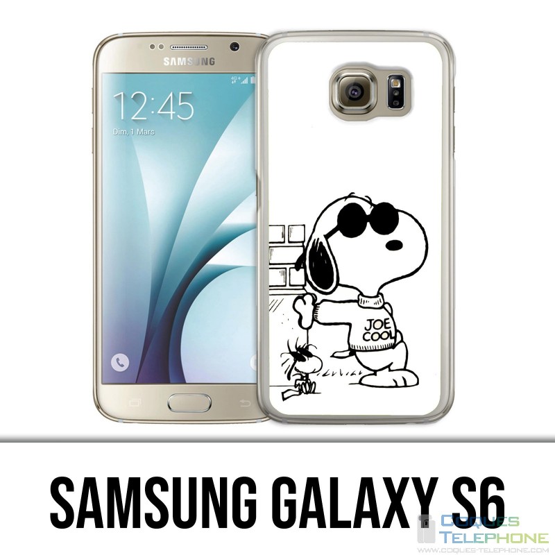 Funda Samsung Galaxy S6 - Snoopy Negro Blanco