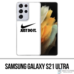 Coque Samsung Galaxy S21 Ultra - Nike Just Do It Blanc