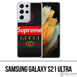 Coque Samsung Galaxy S21 Ultra - Versace Supreme Gucci