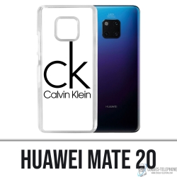 Coque Huawei Mate 20 - Calvin Klein Logo Blanc