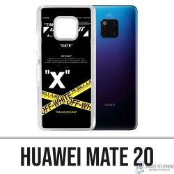 Custodia Huawei Mate 20 - Righe incrociate bianco sporco