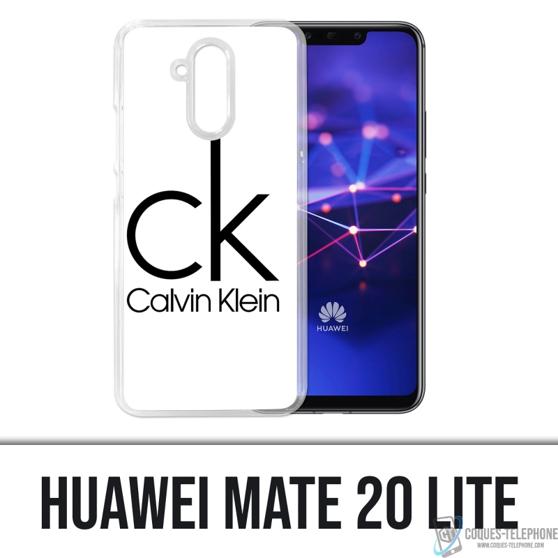 Coque Huawei Mate 20 Lite - Calvin Klein Logo Blanc