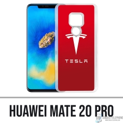 Custodia Huawei Mate 20 Pro - Logo Tesla Rosso