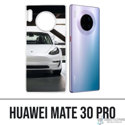 Huawei Mate 30 Pro Case - Tesla Model 3 White