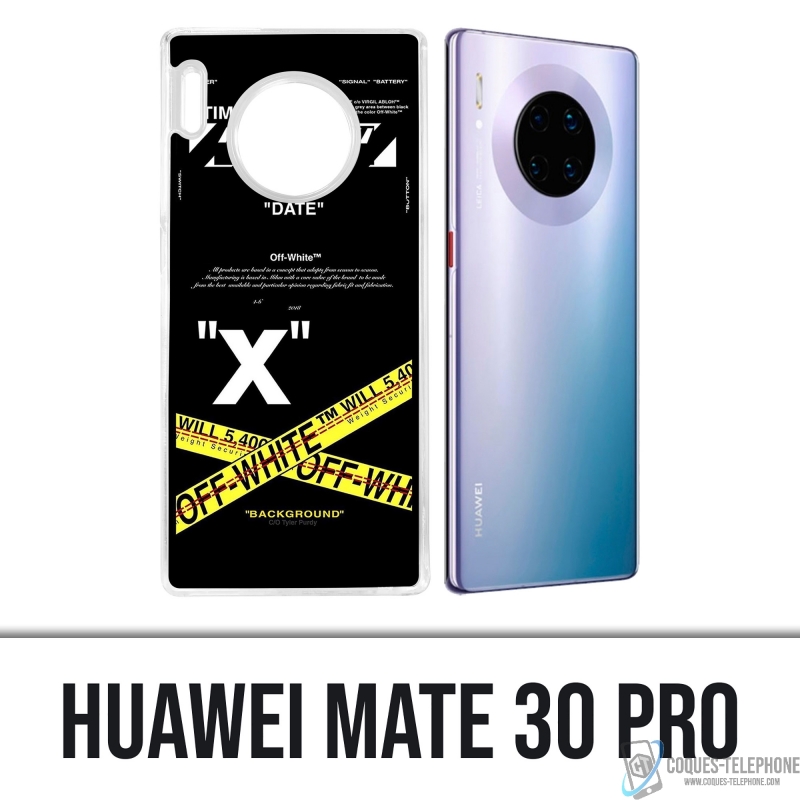 Custodia Huawei Mate 30 Pro - Righe incrociate bianco sporco