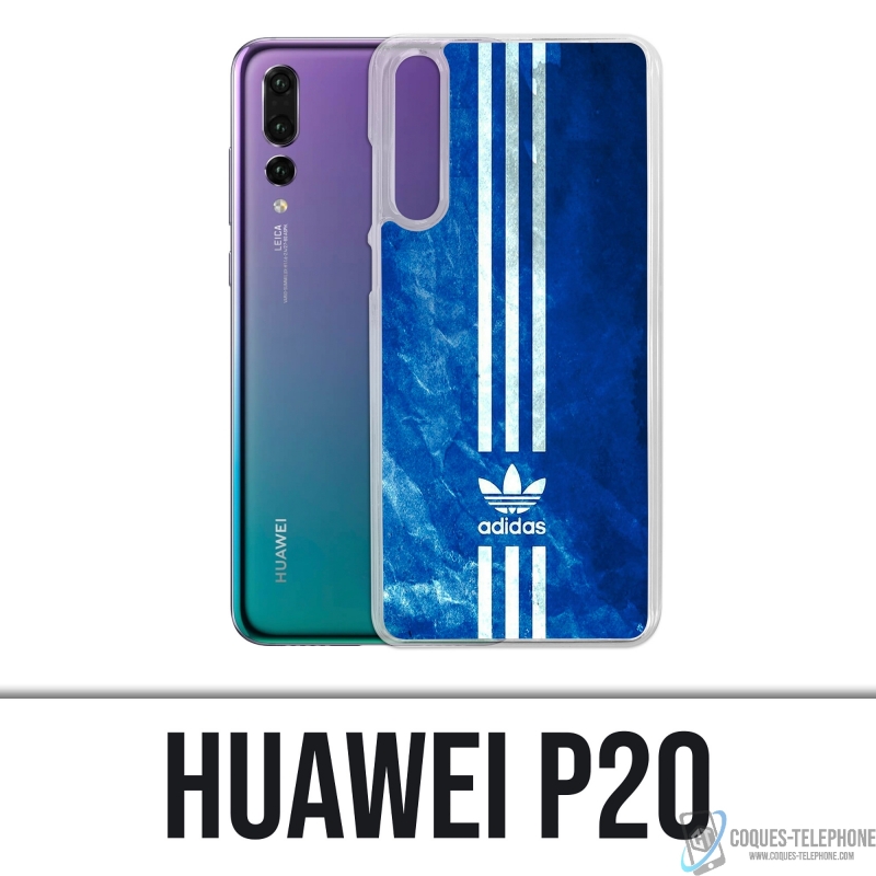 Coque Huawei P20 - Adidas Bandes Bleu