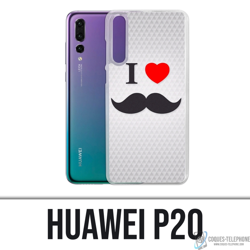 Huawei P20 Case - Ich liebe Schnurrbart