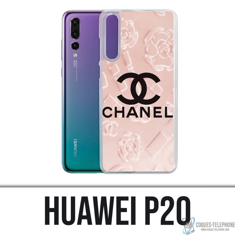 Custodia Huawei P20 - Sfondo rosa Chanel