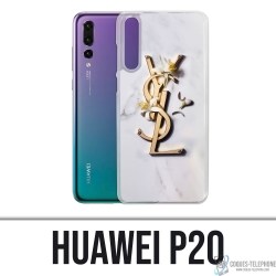 Huawei P20 Case - YSL Yves Saint Laurent Marble Flowers