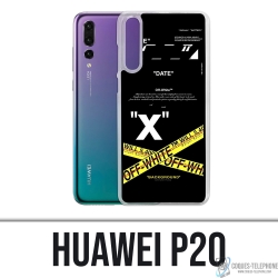 Custodia Huawei P20 - Righe incrociate bianco sporco