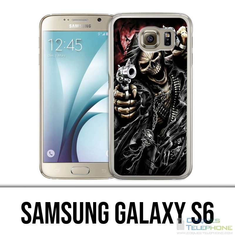 Coque Samsung Galaxy S6 - Tete Mort Pistolet