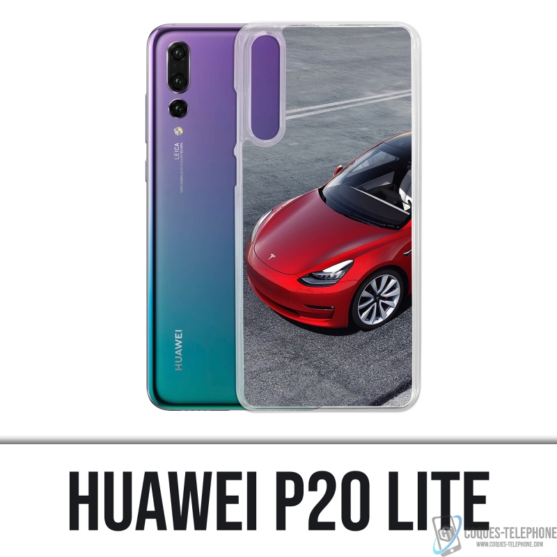Huawei P20 Lite Case - Tesla Model 3 Rot