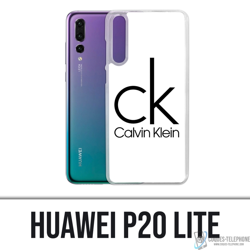 Custodia Huawei P20 Lite - Logo Calvin Klein bianco