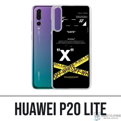 Huawei P20 Lite Case - Weiß gekreuzte Linien