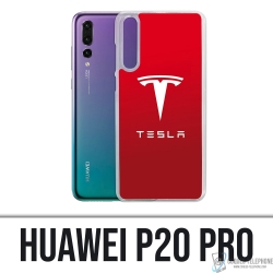 Custodia Huawei P20 Pro - Logo Tesla Rosso