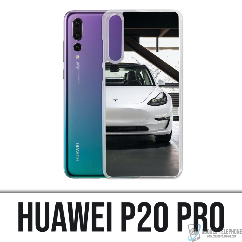 Huawei P20 Pro Case - Tesla Model 3 Weiß