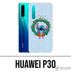 Coque Huawei P30 - Stitch Merry Christmas