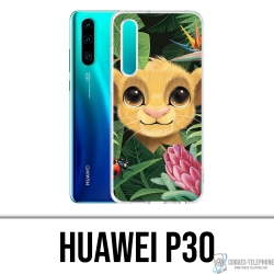 Coque Huawei P30 - Disney Simba Bebe Feuilles