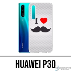 Huawei P30 Case - Ich liebe Schnurrbart