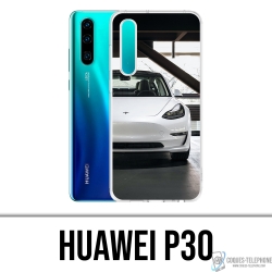 Huawei P30 Case - Tesla Model 3 Weiß
