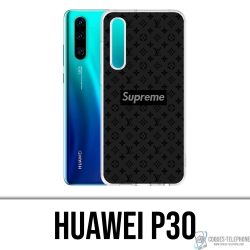 Huawei P30 Case - Supreme Vuitton Schwarz