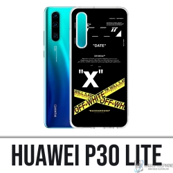 Huawei P30 Lite Case - Weiß gekreuzte Linien