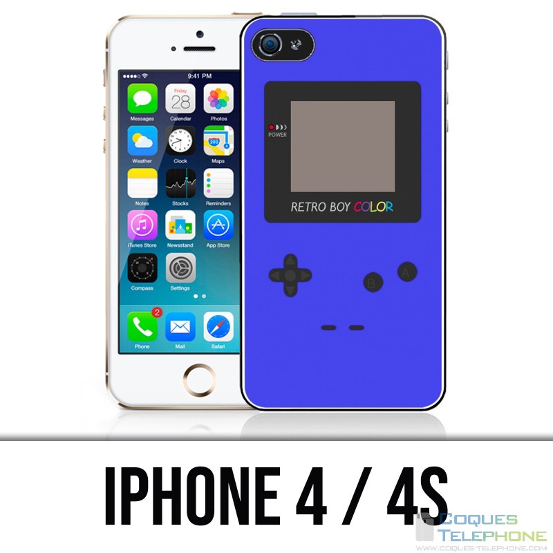 Coque iPhone 4 / 4S - Game Boy Color Bleu