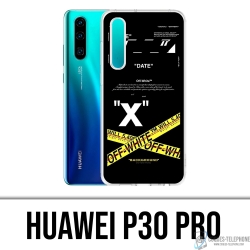 Custodia Huawei P30 Pro - Righe incrociate bianco sporco