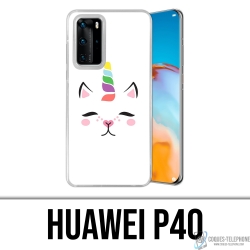 Huawei P40 case - Gato Unicornio