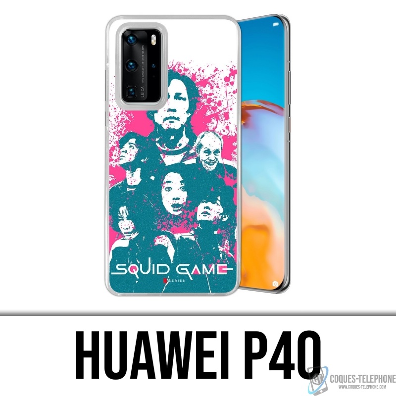 Funda Huawei P40 - Splash de personajes del juego Squid