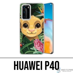 Coque Huawei P40 - Disney Simba Bebe Feuilles
