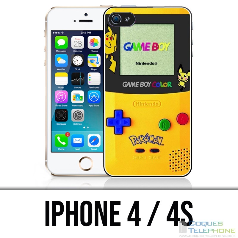 Coque iPhone 4 / 4S - Game Boy Color Pikachu Jaune Pokémon