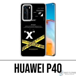 Custodia Huawei P40 - Righe incrociate bianco sporco