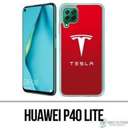 Custodia Huawei P40 Lite - Logo Tesla Rosso