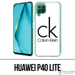 Custodia Huawei P40 Lite - Logo Calvin Klein bianco