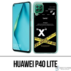 Custodia Huawei P40 Lite - Righe incrociate bianco sporco