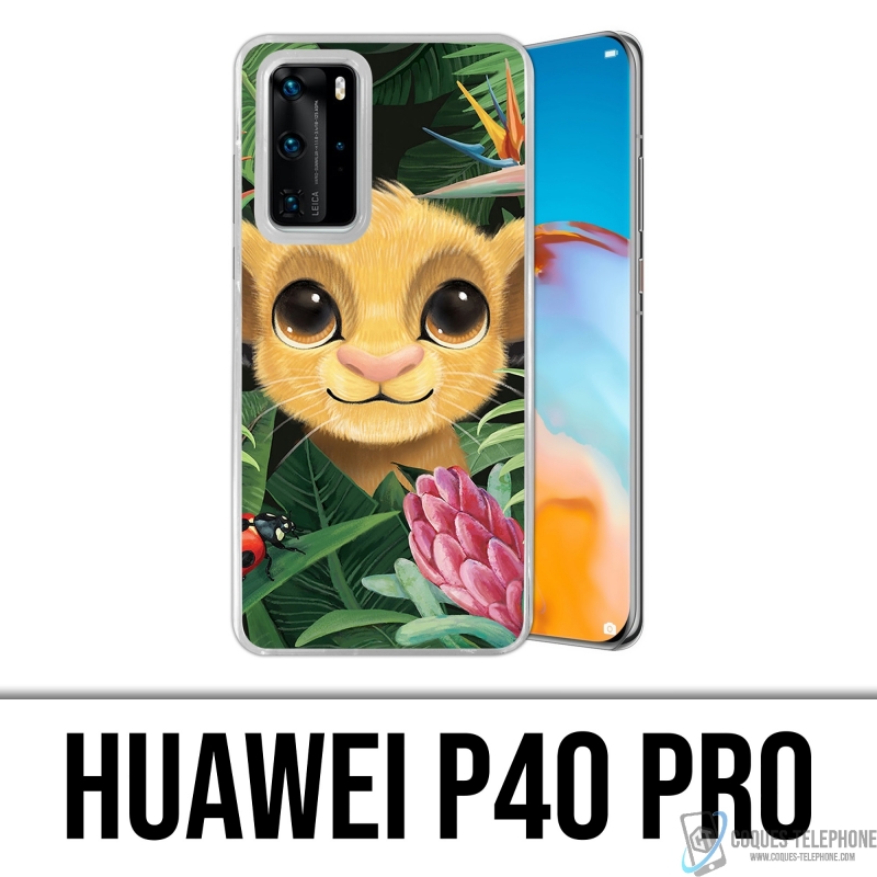 Custodia Huawei P40 Pro - Disney Simba Baby Leaves