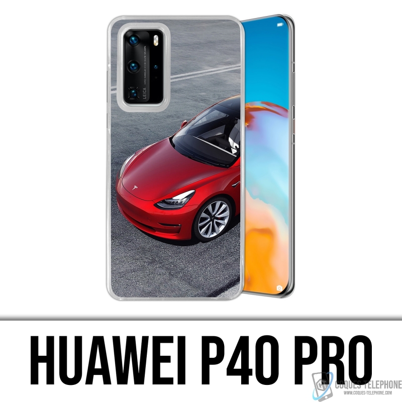 Huawei P40 Pro Case - Tesla Model 3 Red