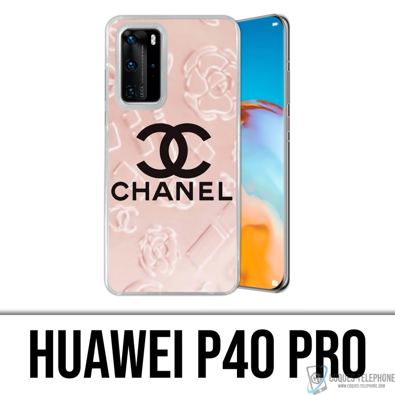 Custodia Huawei P40 Pro - Sfondo rosa Chanel