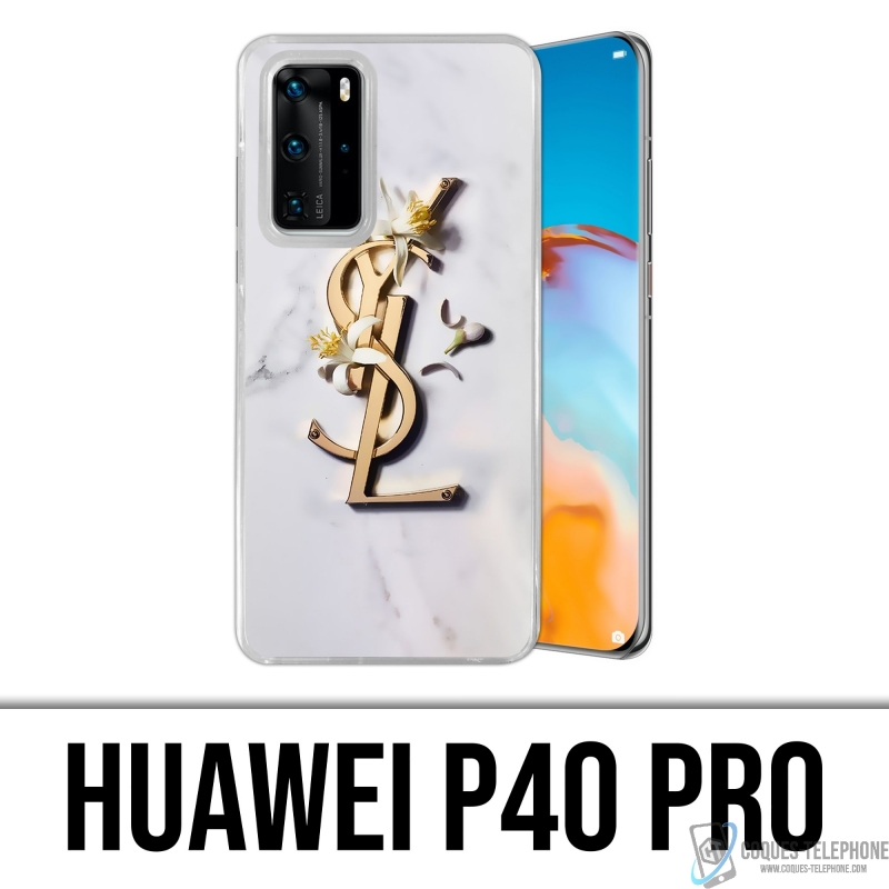 Coque Huawei P40 Pro - YSL Yves Saint Laurent Marbre Fleurs